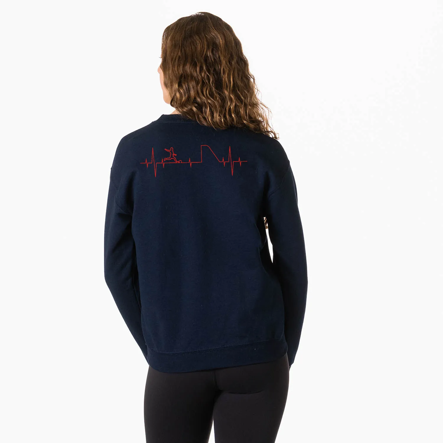 Soccer Crewneck Sweatshirt - Soccer Heartbeat (Back Design) 